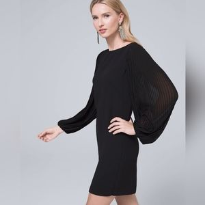 WHBM Chiffon Balloon sleeve Black dress sz 14